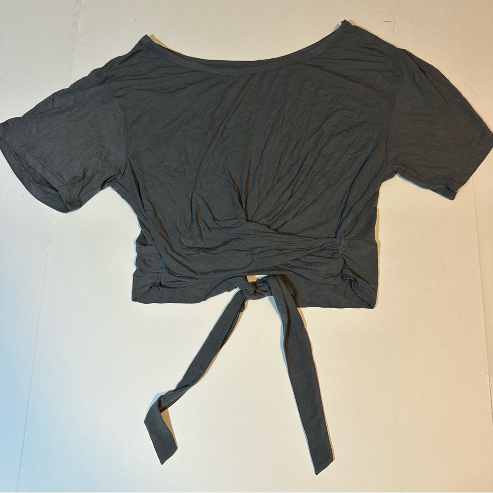 Victorias Secret Faux Wrap Front Tie Back crop Top Shirt